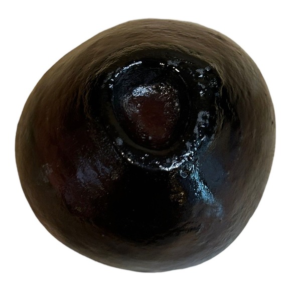 Dark Purple Thick Art Glass Bowl Candy Dish .25 in Thick 3" x 5.5" Grape Vintage - Picture 7 of 10